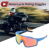 Motorcycle Riding Goggles Red Lens Blue Purple Red Frame Tri-Acetyl Cellulos PC
