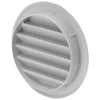Boat / Caravan with Anti-Bug Mesh Round Louvre Vent 100mm White ABS Plastic