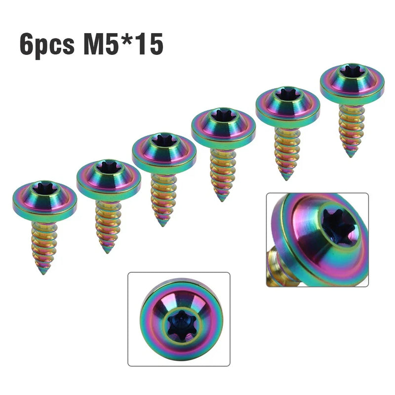 Motor 6pcs M5x15mm Titanium Torx Head Self Tapping Screws