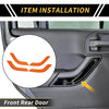 Jeep Wrangler Orange Front Rear Door Handle Panel Bezel Cover Trims (2007-2023)