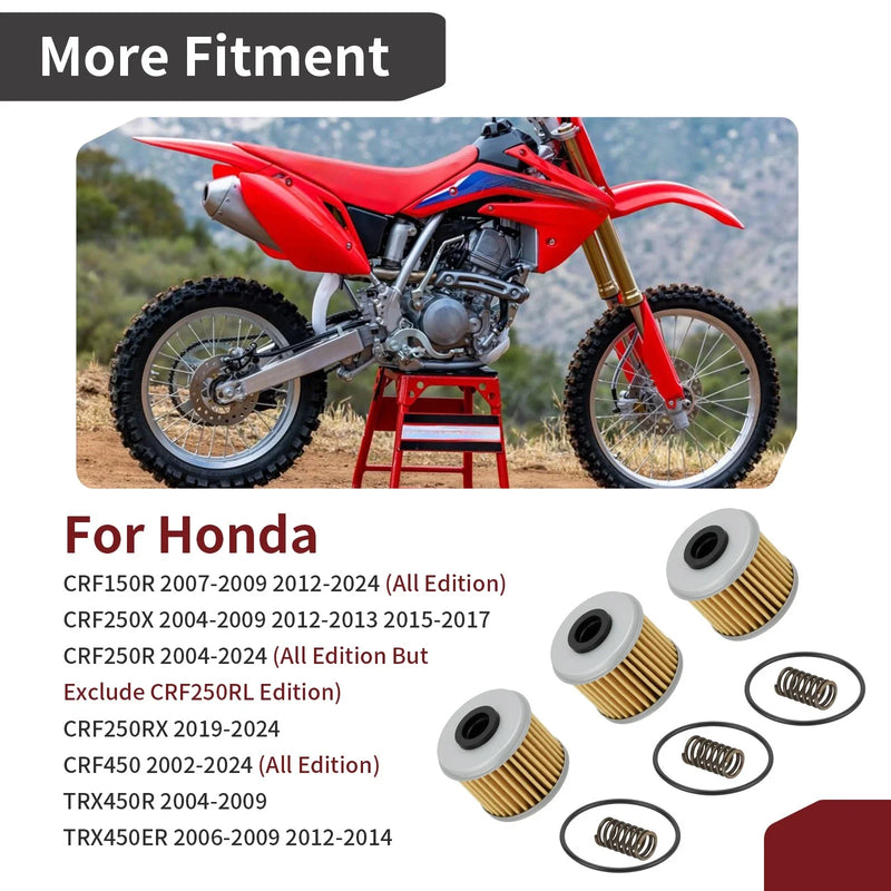 Honda CRF250X 3PCS Oil Filter w/O-Ring Spring (2004–2017)