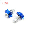 Motorcycle Car 5 Pcs 6mm Dia Blue Star Cap License Plate Frame Bolt Screw
