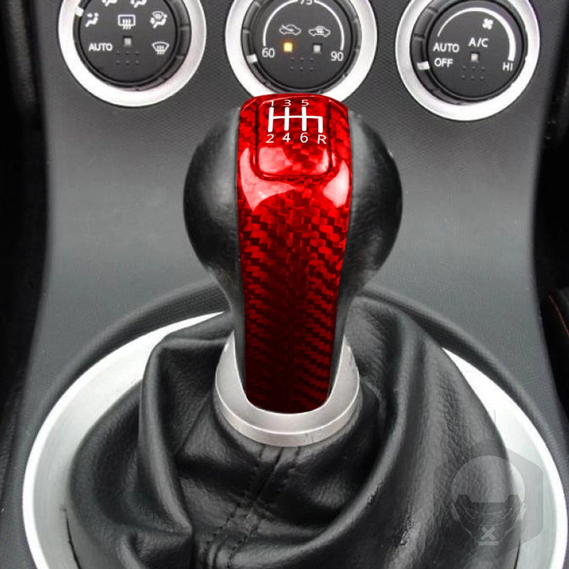 NISSAN 350Z Carbon Fiber Red Gear Shift Knob Cover (2003-2009)
