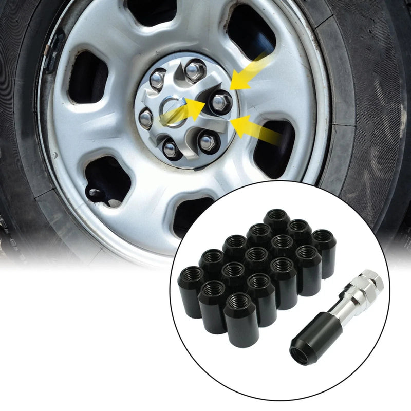 Honda 16 x 12x1.5mm Black Car Hex Security Lock Wheel Lug Nuts