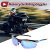 Make Model 1 Pc Motorcycle Riding Goggles Blue Lens Black Blue Frame Tri-acetel Cellulose
