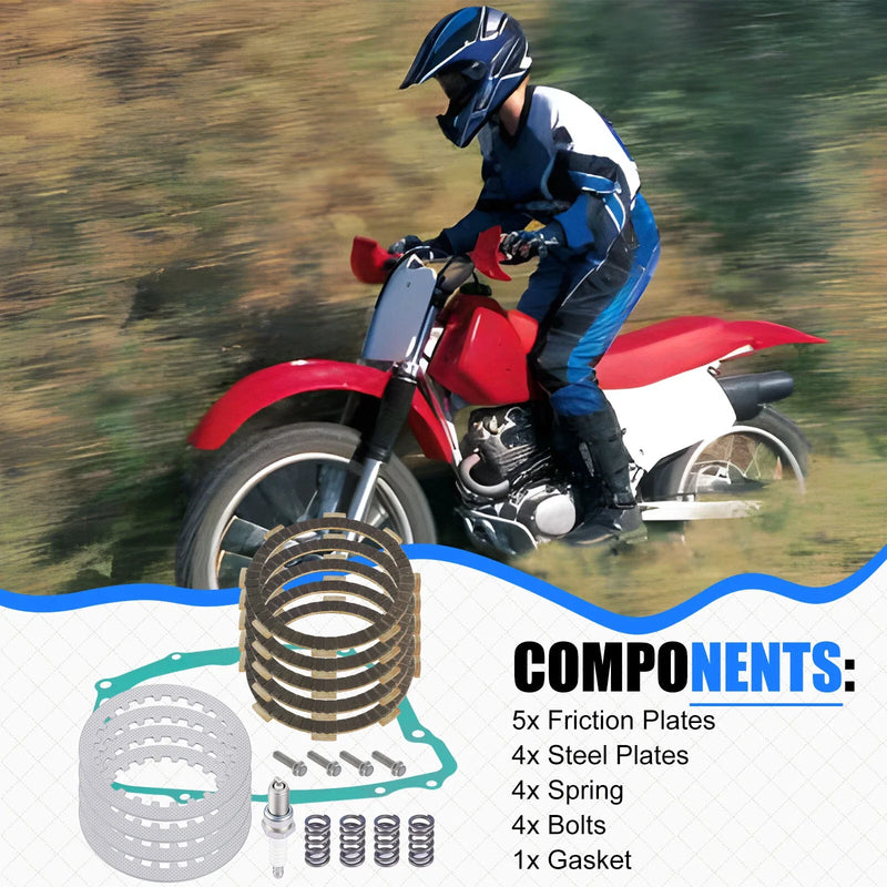 Honda XR200 / XR200R / ATC200X Clutch Friction Steel Plates Spring & Gasket Kit