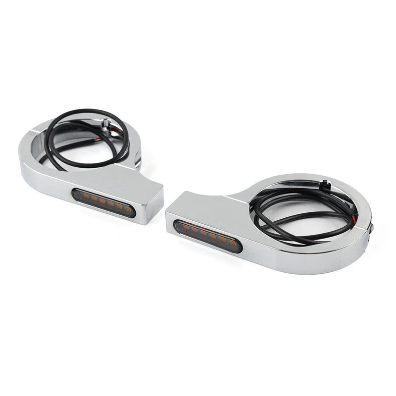 Harley Touring Dyna 50MM-54MM Amber Fork Turn Signal Lights