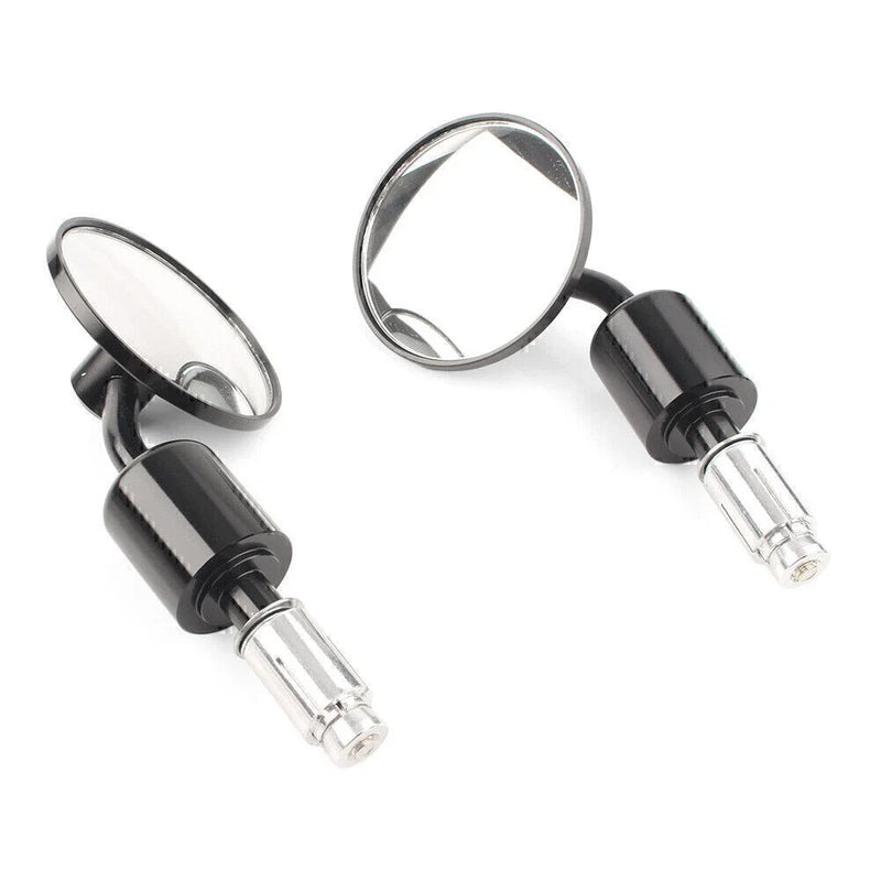 Universal Motorbike CNC Black 7/8" Round Bar End Mirrors