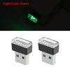Universal Car Interior Decoration 5 x Green Mini USB LED Lights