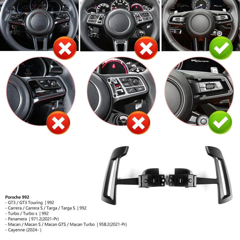 Porsche GT3 GT3 Touring (2020-2023) Black White Steering Paddle Shifter