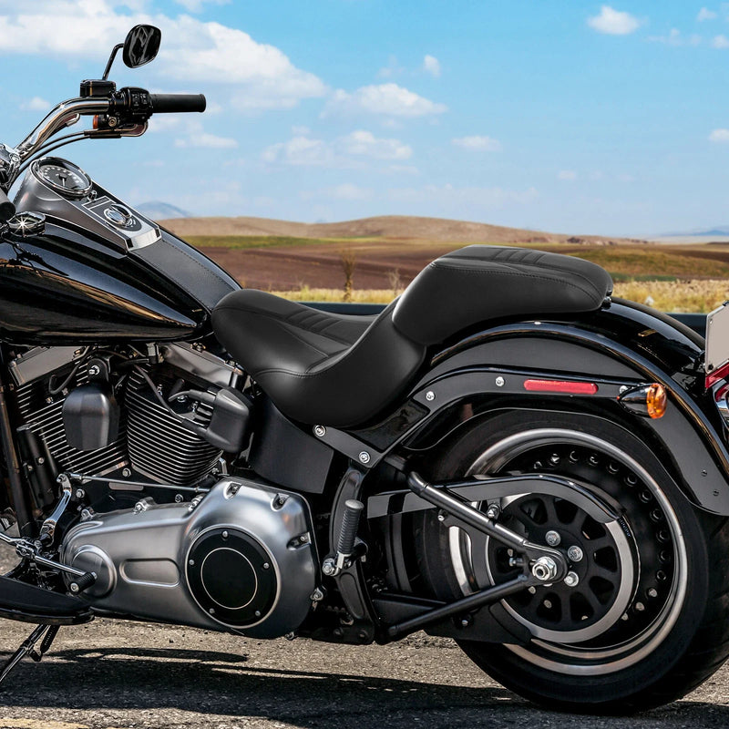 Harley Fat Boy Softail Custom FXST Black Driver Passenger Seat (2007-2017)