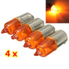 Motorcycle 4 x Mini Indicator Bulbs Halogen BA9S Base Amber