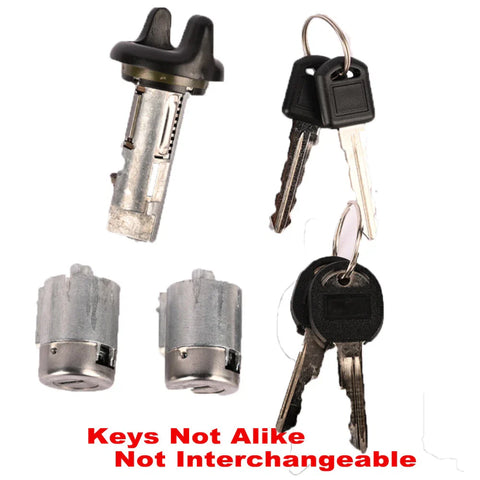 GM Chevy Ignition Key Switch Lock Cylinder & Door Lock Tumbler 2 x Keys