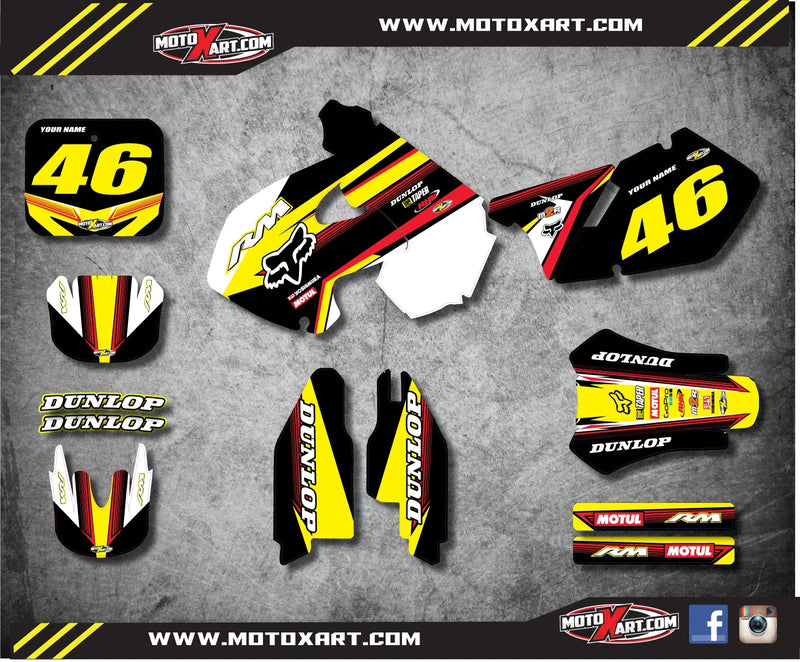 Suzuki RM 125 (1999-2000) Stickers Decals Custom Graphic Kit Speeder Style