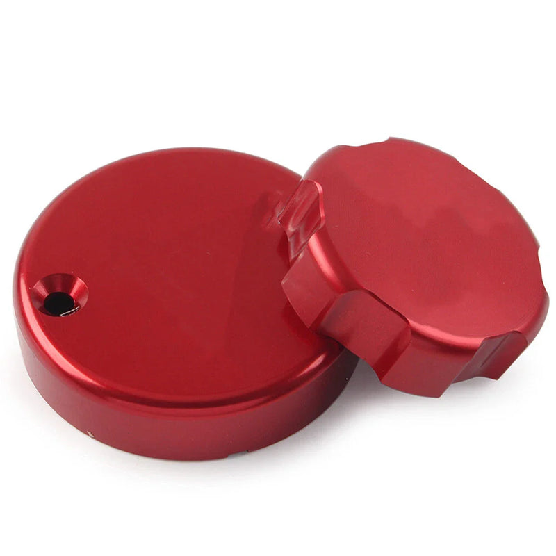 Ducati 848 1098 Red Front Brake Clutch Reservoir Cover Caps (2008-2013)