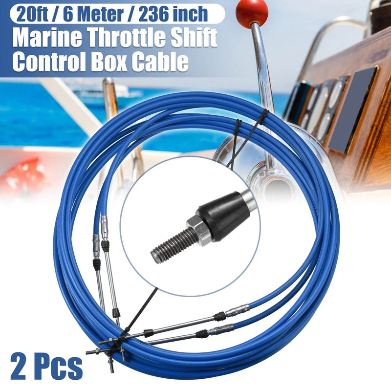Yamaha Blue 2 x 20ft 236 Inch Marine Type Shift Remote Control Box Cable
