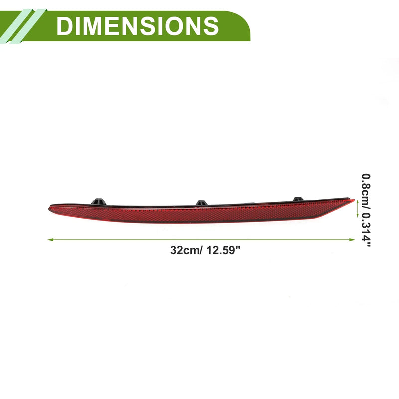 Ford Fusion 2019-2020 Red 1 x Rear Left Bumper Reflector