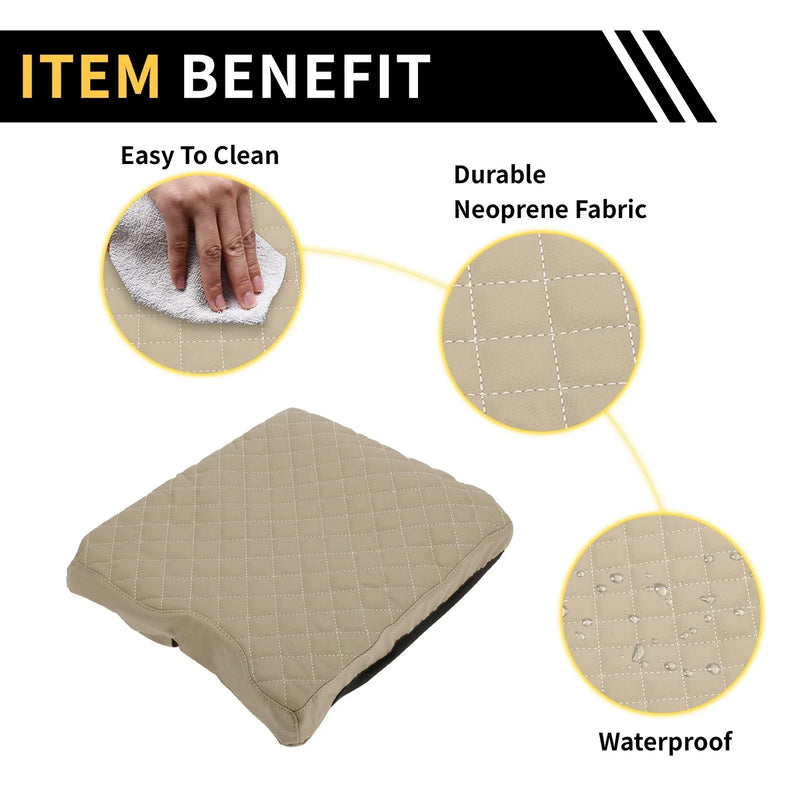 Ford F-150 (2015-2020) Beige Microfiber Leather Center Console Cover