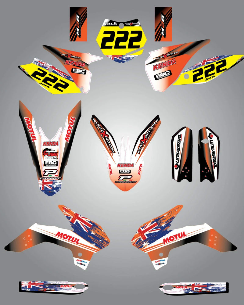 KTM EXC AUSSIE PRIDE Graphics Kit Stickers (2014-2016)