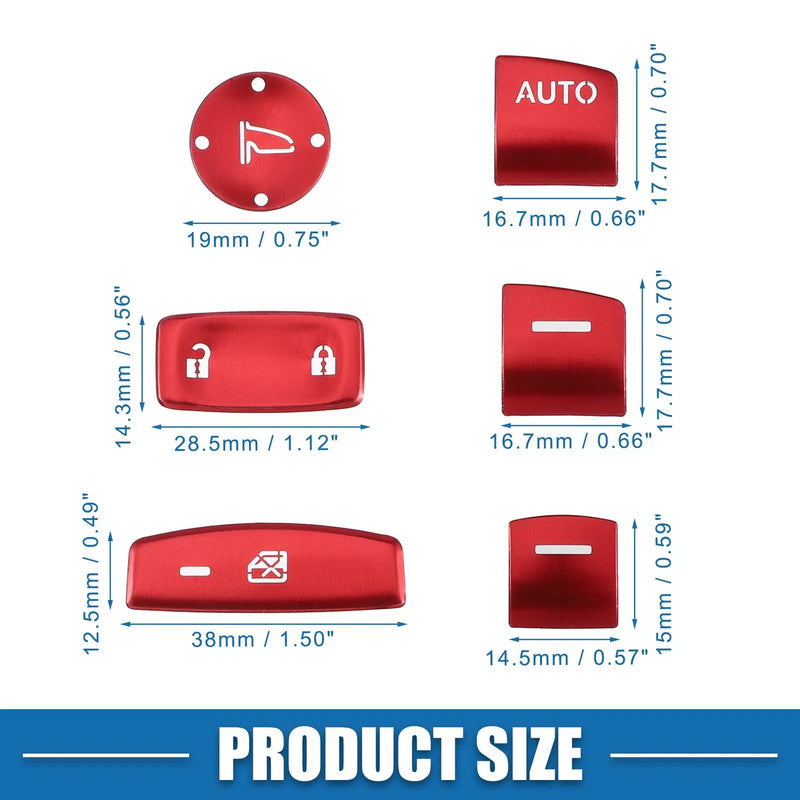 Honda Accord (2018-2022) Red 10 x Window Switch Button Covers