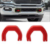 Dodge Ram 1500 2 x Red Front Tow Hook Hitch Covers (2019-2024)