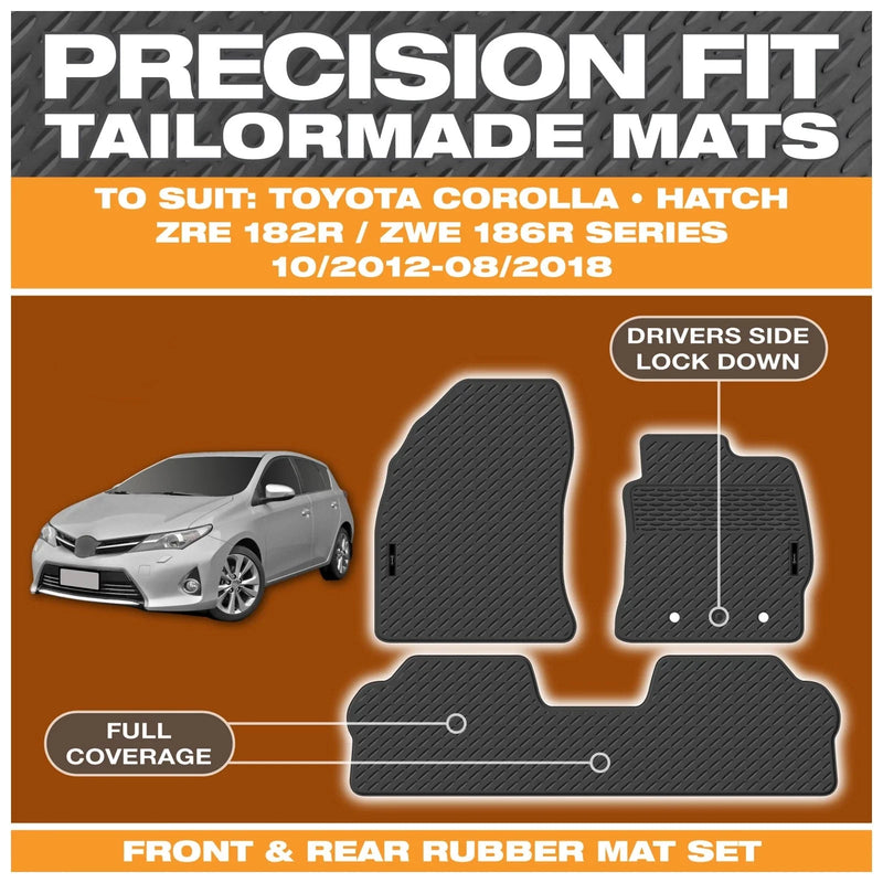 Toyota Corolla Full Set / Moulded Rubber Floor Mats (2016–2018)