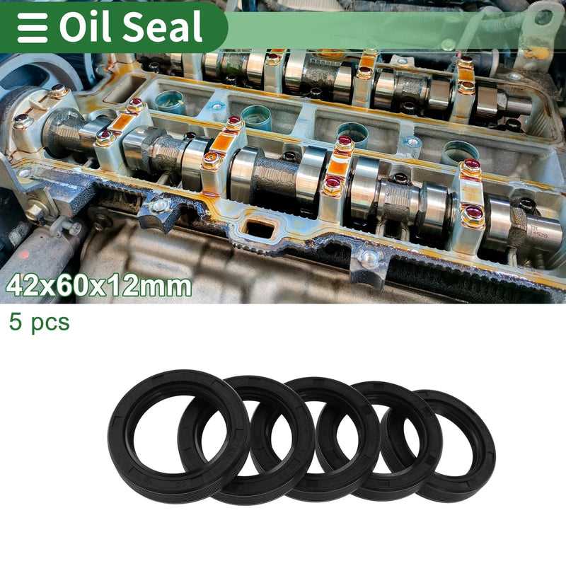 Make Model Oil Seal / 42x60x12mm / Rotary Shaft Seal NBR Rubber Black