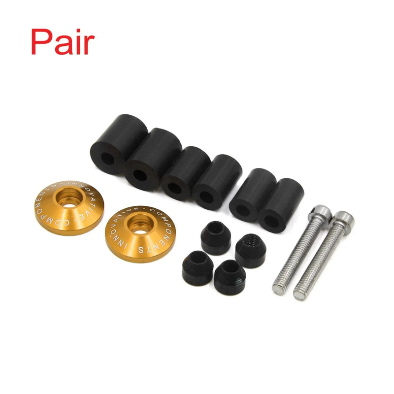 Motorcycle Pair Gold Tone 7/8 Handlebar Grip Bar End Cap