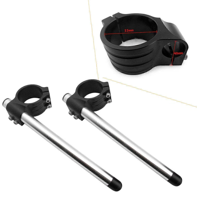 Ducati 848 1098 1198 (2008-2015) Black 2 x CNC 53mm Clip-On Handlebars