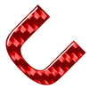 Car Badge Emblem Carbon Red Alphabet Letter Decals Stickers