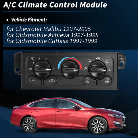 Chevrolet Malibu A/C Heater Climate Control Module Panel (1997-2005)