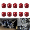 Harley Twin Cam Electra Glide Dyna 10 x Engine Cover Bolts Screw Caps CNC Red