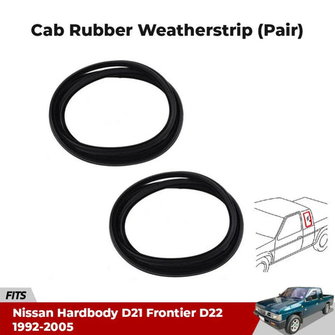Cab Rubber Weathertrip Seal Pair Fits Nissan Navara D21 Frontier D22 1992-05 D09