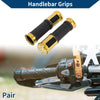 23 x 25 mm Motorcycle Hand Grips Cover Aluminum Alloy Rubber Gold Tone 1 Pair