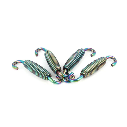 Motorcycle 10 x Exhaust Pipe 59mm Multicolor Stainless Steel Swivel Springs