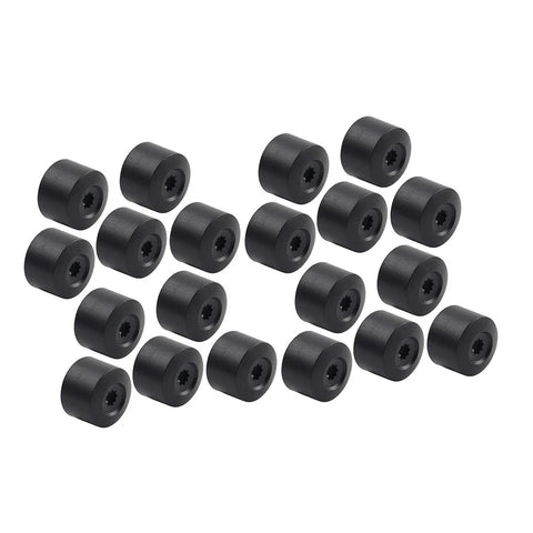 Volkswagen Golf, Passat, Beetle 17mm Black Wheel Lug Nut Bolt Cover Caps 20Pcs