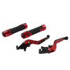Yamaha YZF R3 MT-03 Red Extendable Brake Clutch Lever Grip Set (2015-2023)