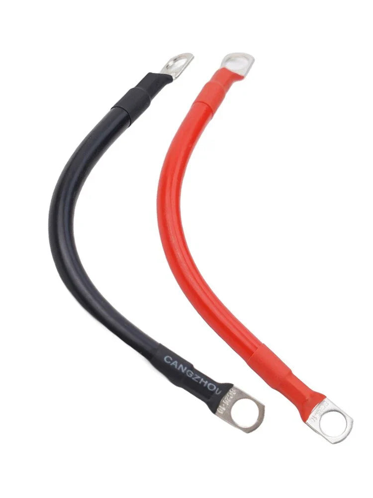 Power Cable 19cm 12v Battery Connector Cable 100A Wire & Lugs Red/Black