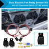 Dual Electric Fan Relay Sensor Kit 12V Thermostat Switch 175°-185° 40Amp