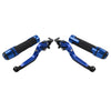 Kawasaki ZX636R Blue Extendable Brake Clutch Levers & Handlebar Grips (2003-2006)
