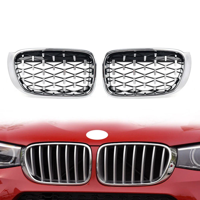 BMW X3 F25 X4 F26 (2014-2017) 1 Pair Chrome Front Bumper Kidney Grille
