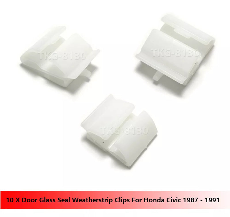 Honda Civic 10 x Door Glass Seal Clips (1987-1991)
