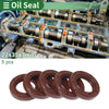 Oil Seal Rotary Shaft Seal FKM Rubber 22x35x7mm Brown 5 Pcs