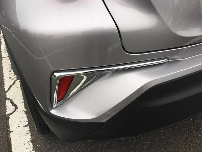 Toyota C-HR (2018-2019) 2 x ABS Chrome Rear Fog Light Lamp Frame Cover Trim