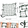 2 x 40x40cm 49 Holes Motorcycle Luggage Cargo Net Bag with 6 Hooks Green
