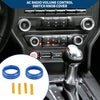 Ford Mustang (2015-2021) - 2 Pcs Blue AC Climate Switch Knob Cover Ring