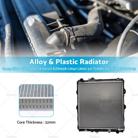 Toyota Hilux KZN165R LN147 LN167 3.0 TD 1KZTE Radiator 32mm (97-05)