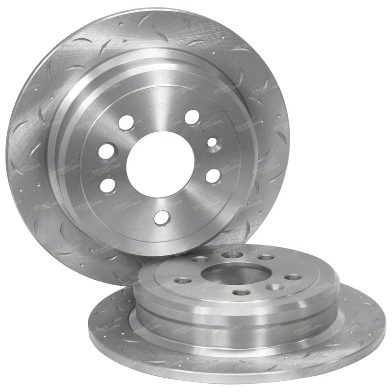 Fairlane NF NL LTD DF DL 2x Rear Slotted Drilled Rotors & Pads (1994-1997)