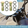 Motorcycle 2 x Bolt Set M14x1.5 51mm Hollow Bolt Screw with Washer