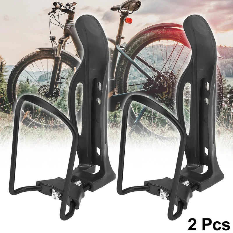 2 x Adjustable Bicycle Motorcycle Drink Holder Cup Bottle Cages Rack Black